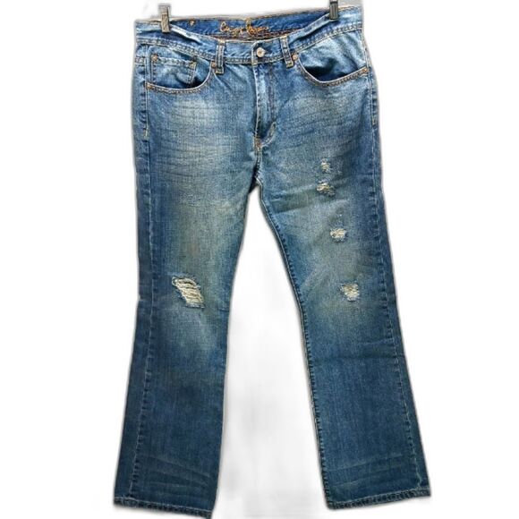 Chip+Pepper Bobby Bootcut 5 Pocket Distressed Denim Jeans Blue Men's 34/32.5.... - Picture 1 of 10